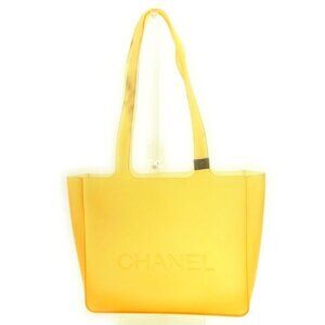 CHANEL Tote Bag Clear Orange x Silver Women Authentic secondhand